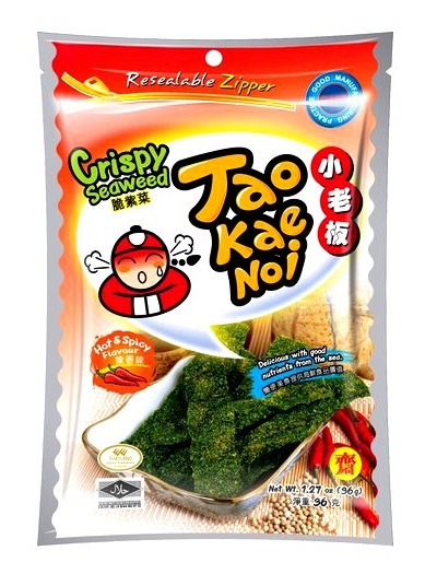 Snack di alghe croccanti gusto Hot and Spicy - Taokaenoi 32 g.